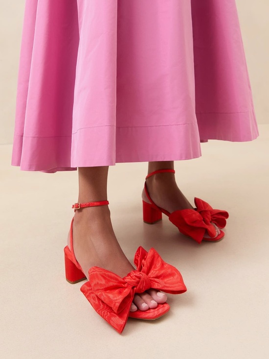 Loeffler Randall Shoes - Loeffler Randall Carmen ankle strap Red Bow Block Heel Sandals